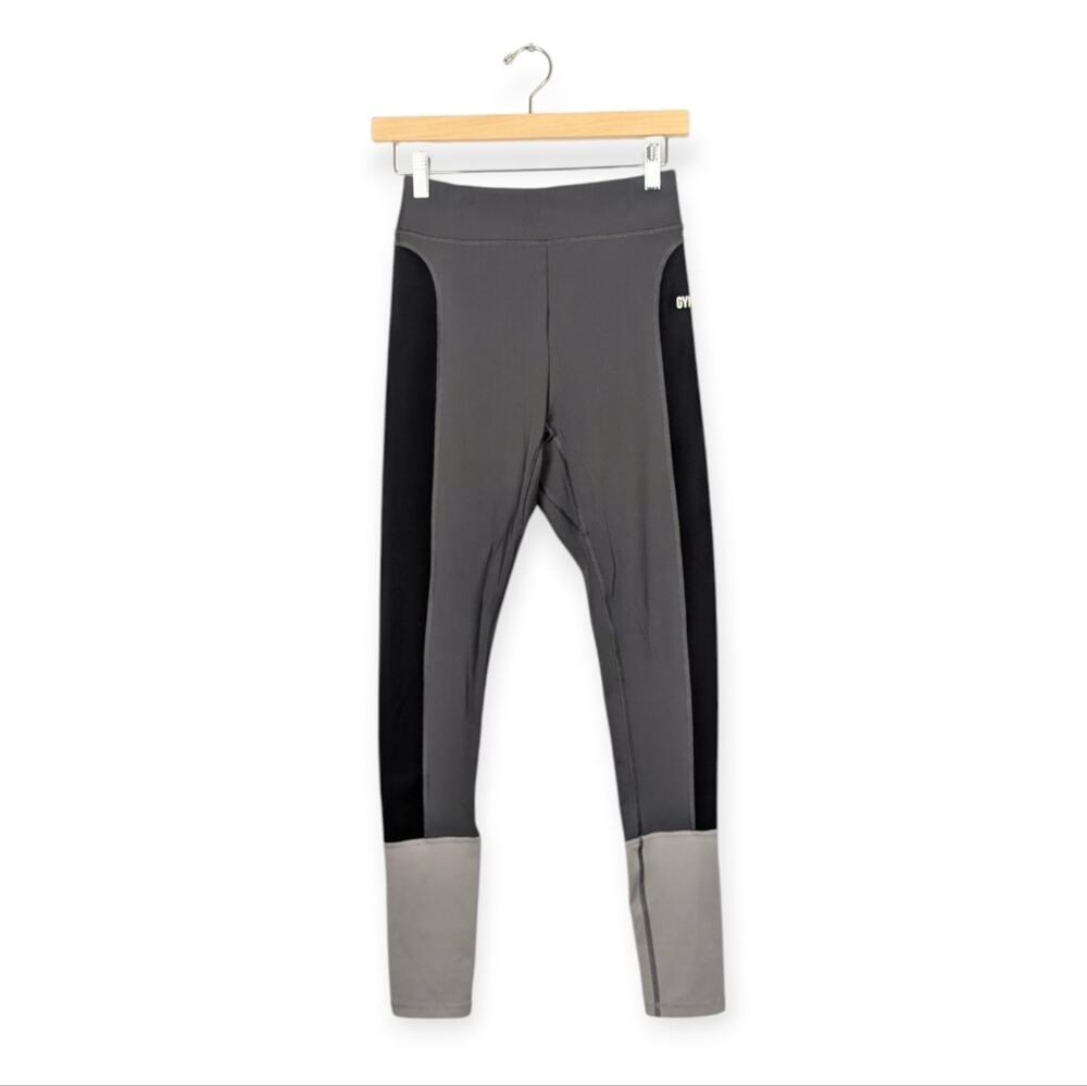 Gymshark Black Charcoal Light Grey Illusion Leggings Size M